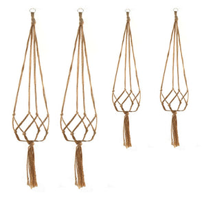 Handmade Macrame Flower Pot Hanging Basket Knotted Rope Flowerpot Net Bag Horticultural Home Door Balcony Courtyard Garden Decor