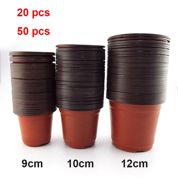 20pcs/50pcs Plastic Grow Box Fall Resistant Tray For Home Garden Plant Pot Nursery Transplant Flower Pots