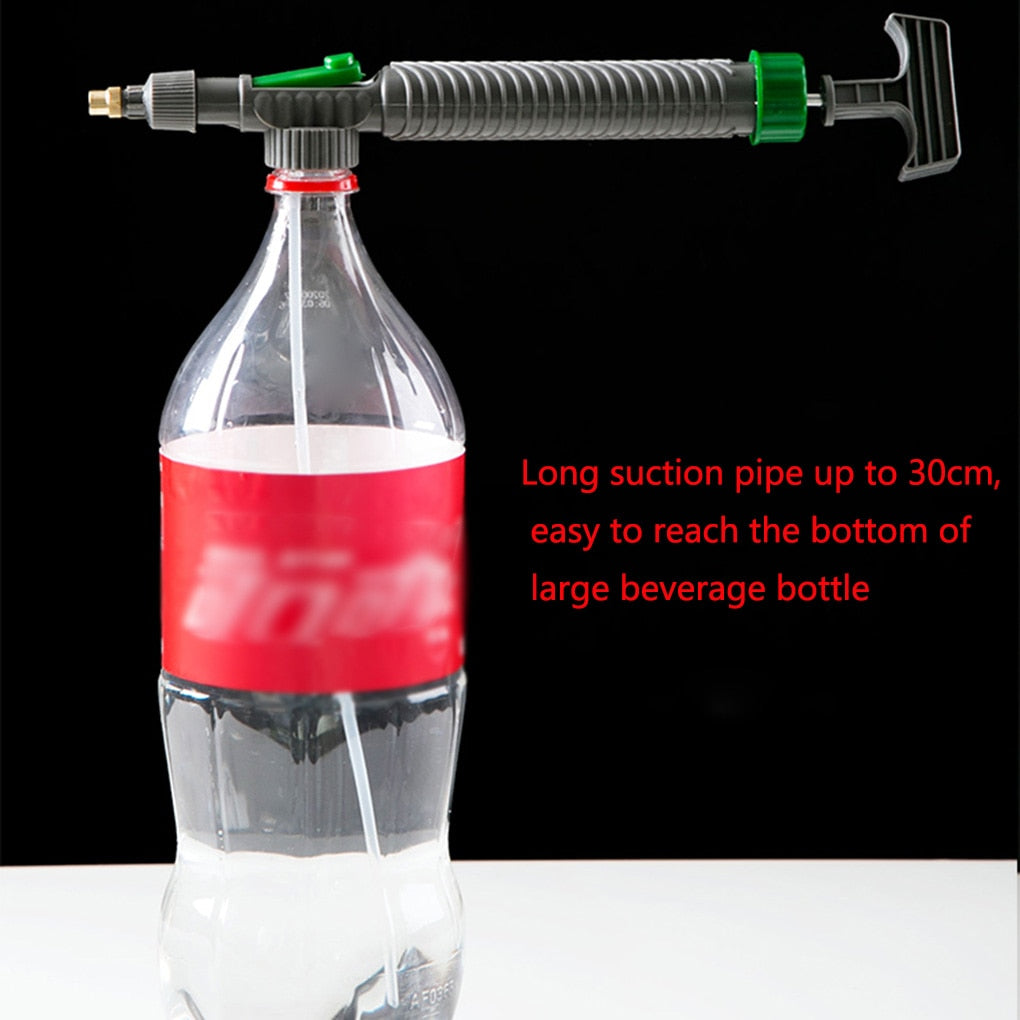 compressed air garden sprayer High Pressure Air Pump Manual Adjustable Drink Bottle Spray Head Nozzl – Gladiator Gardens