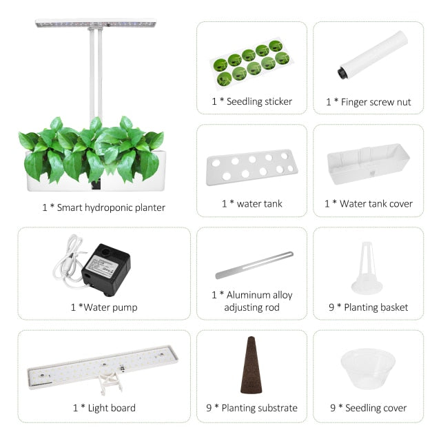 9 Smart Hydroponic Planters Growing System Home Led With Kit For Garden Planter Kitchen Smart Herb Grow Germination System